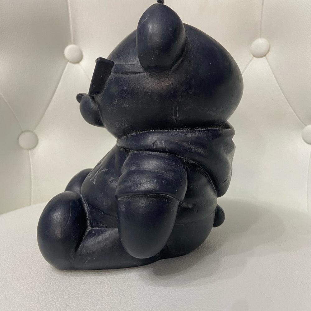 BLVCK PARIS Black Teddy Bear Candle Black Cedar & Juniper Scent 6" X 4.5" X 5" - Picture 3 of 13
